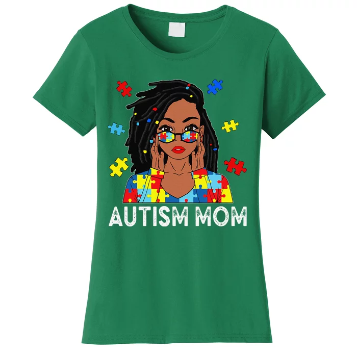 Autism Mom African American LocD Women Autism Awareness Gift Women's T-Shirt