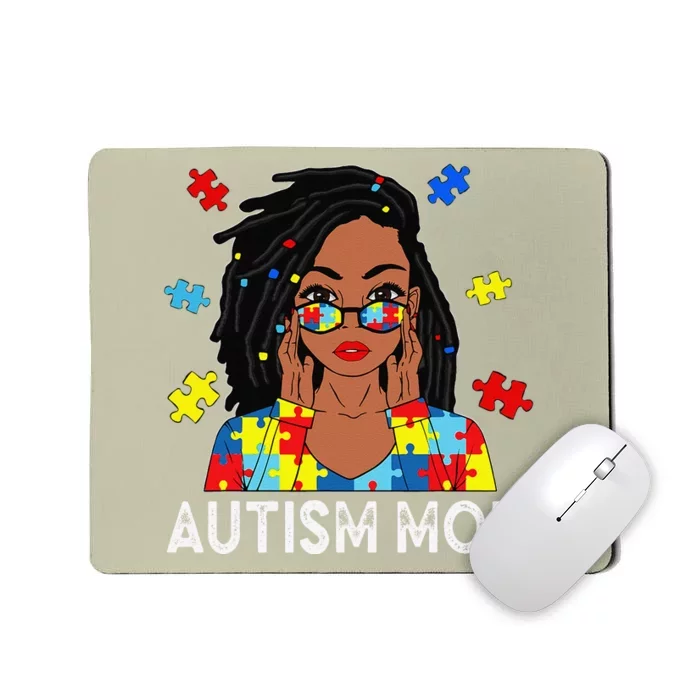 Autism Mom African American LocD Women Autism Awareness Gift Mousepad