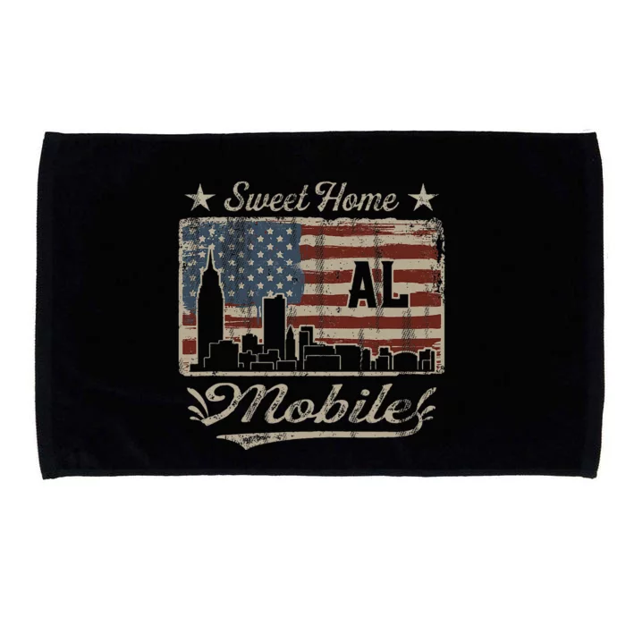 Awesome Mobile Alabama Distressed American Flag Microfiber Hand Towel