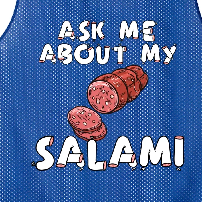 Ask Me About My Salami Chef Butcher Cook S Funny Gift Mesh Reversible Basketball Jersey Tank