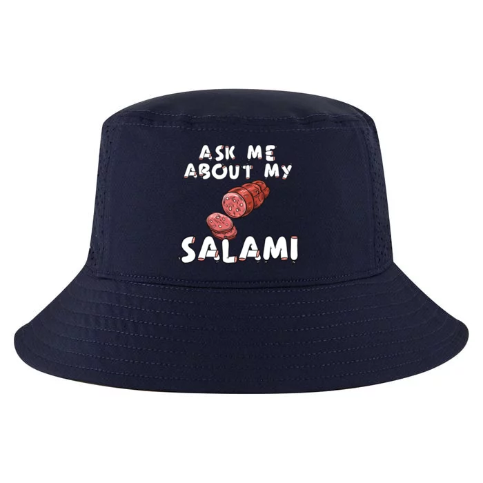 Ask Me About My Salami Chef Butcher Cook S Funny Gift Cool Comfort Performance Bucket Hat