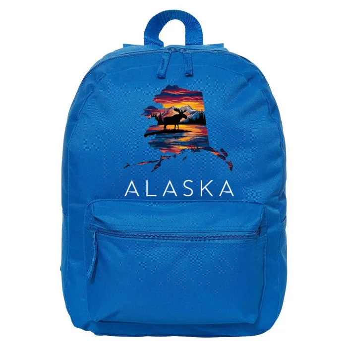 Alaskan Moose Animal Alaska Map 16 in Basic Backpack