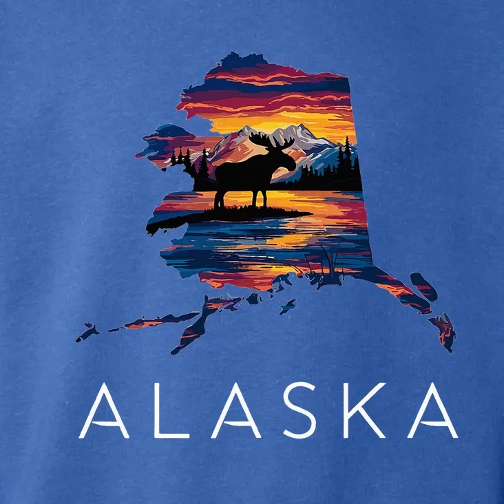 Alaskan Moose Animal Alaska Map Toddler Hoodie