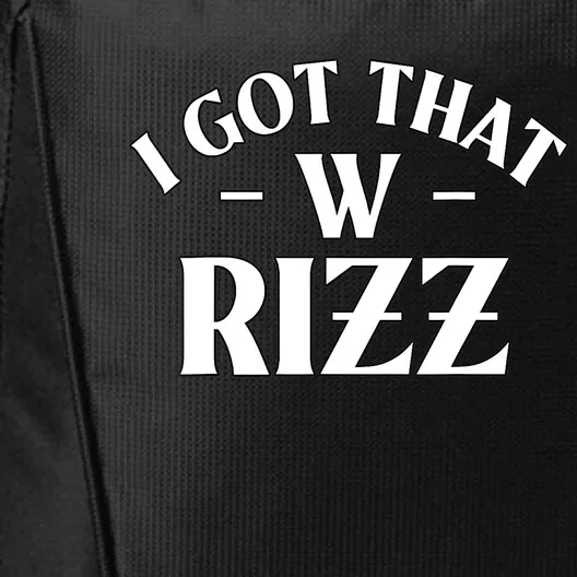 Ask Me About My Rizz I Got That W Rizz Funny Ironic Meme City Backpack