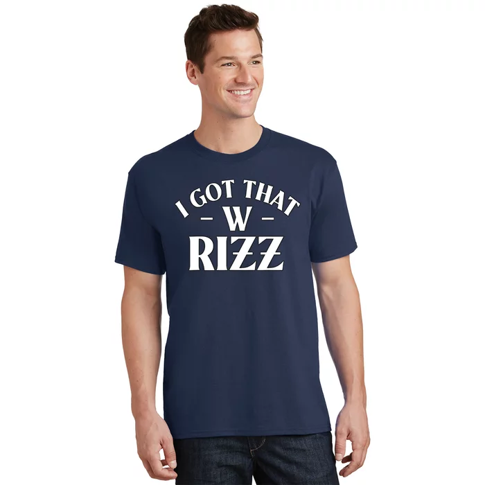 Ask Me About My Rizz I Got That W Rizz Funny Ironic Meme T-Shirt