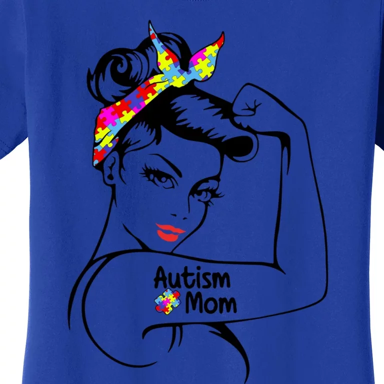 Autism Mom Awareness Strong Mom Strong Autism Awareness Gift Women's T-Shirt