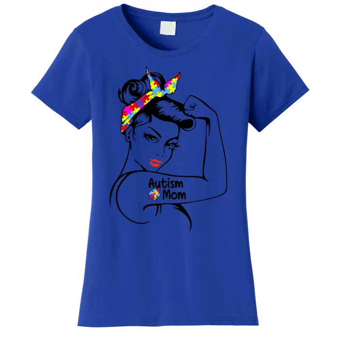 Autism Mom Awareness Strong Mom Strong Autism Awareness Gift Women's T-Shirt