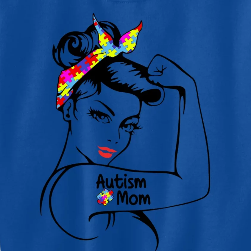 Autism Mom Awareness Strong Mom Strong Autism Awareness Gift Kids Sweatshirt