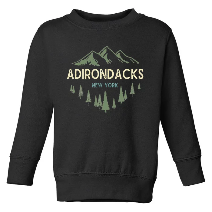 Adirondack Mountains Adirondacks New York Vintage Retro Toddler Sweatshirt