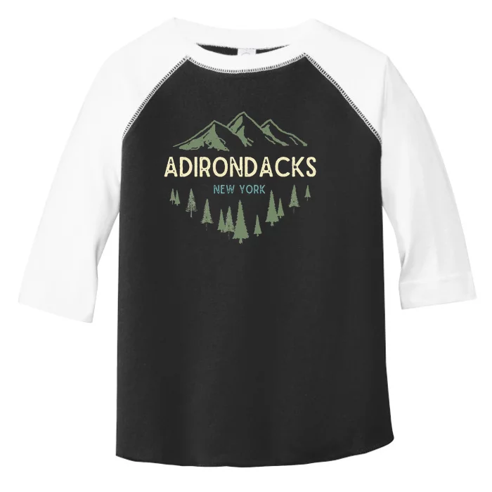 Adirondack Mountains Adirondacks New York Vintage Retro Toddler Fine Jersey T-Shirt