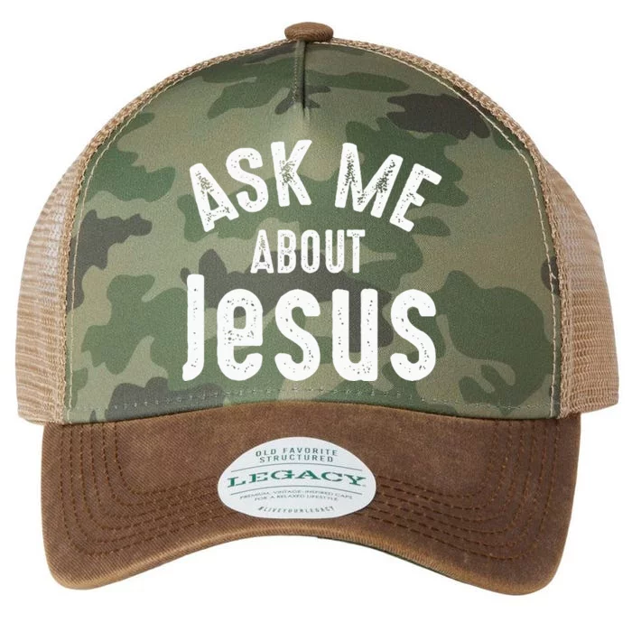 Ask Me About Jesus Sharing The Gospel Evangelizing The Lost Legacy Tie Dye Trucker Hat