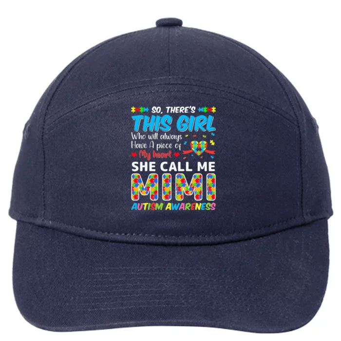 Autism Mimi Autism Awareness Grandmom Autism Motivational 7-Panel Snapback Hat