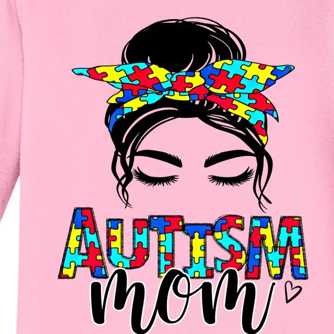 Autism Mom Autism Awareness Autism Mother Support Meaningful Gift Baby Long Sleeve Bodysuit