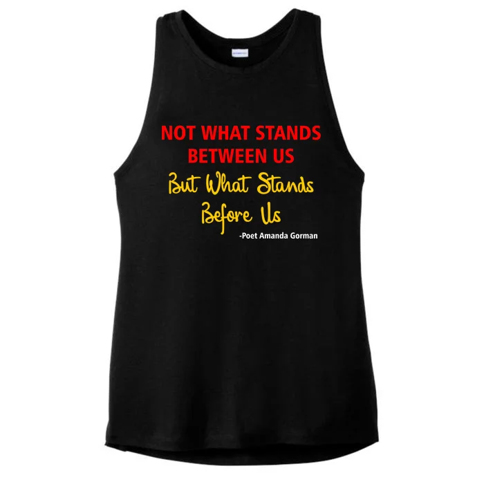 Amanda Gorman Poet What Stands Before Us Ladies Tri-Blend Wicking Tank