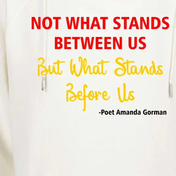 Amanda Gorman Poet What Stands Before Us Womens Funnel Neck Pullover Hood