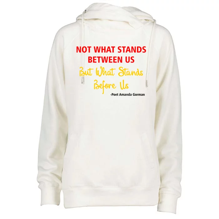 Amanda Gorman Poet What Stands Before Us Womens Funnel Neck Pullover Hood