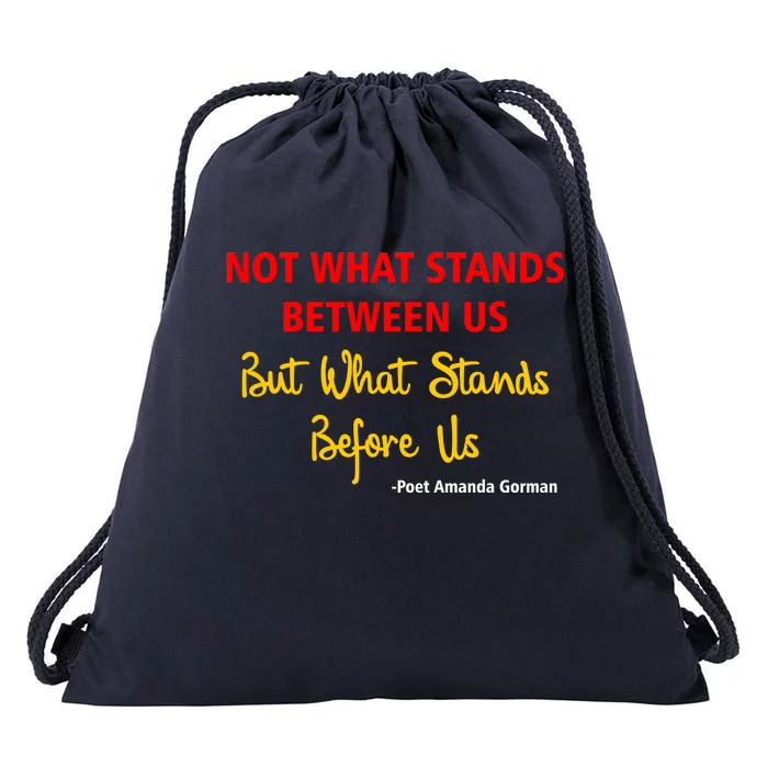 Amanda Gorman Poet What Stands Before Us Drawstring Bag