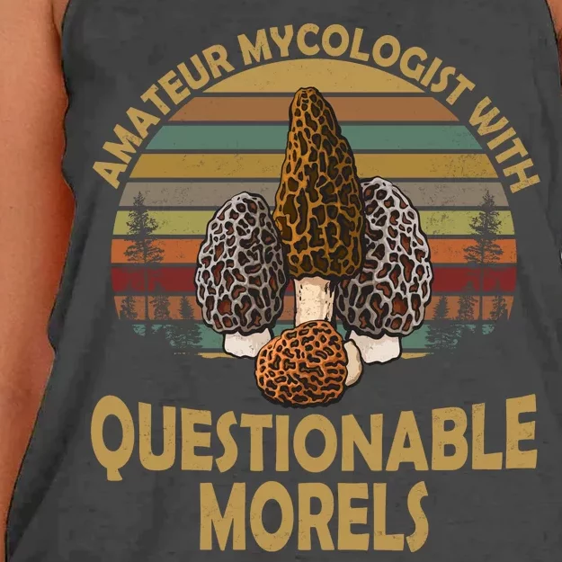 Amateur Mycologist With Questionable Morels Women's Knotted Racerback Tank