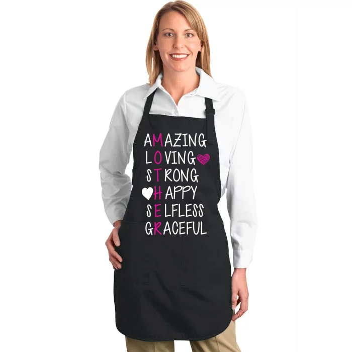 Amazing Loving Strong Happy Mother Full-Length Apron With Pocket