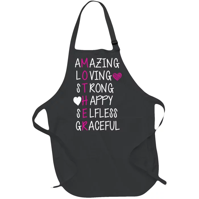 Amazing Loving Strong Happy Mother Full-Length Apron With Pocket