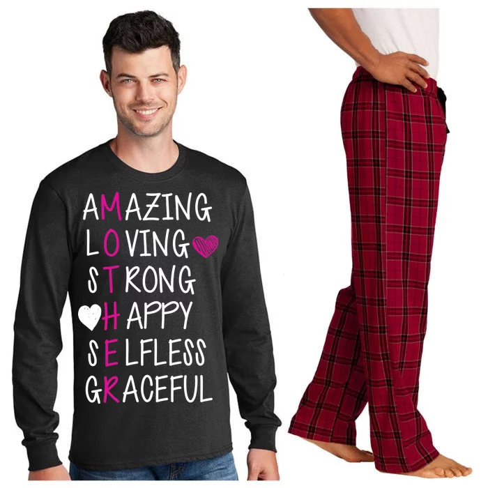 Amazing Loving Strong Happy Mother Long Sleeve Pajama Set