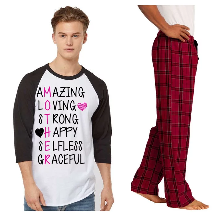 Amazing Loving Strong Happy Mother Raglan Sleeve Pajama Set