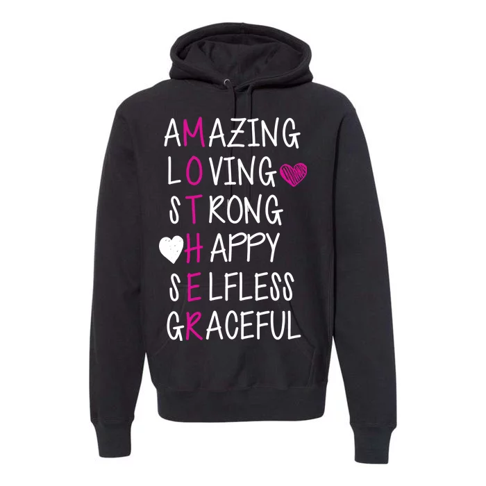 Amazing Loving Strong Happy Mother Premium Hoodie