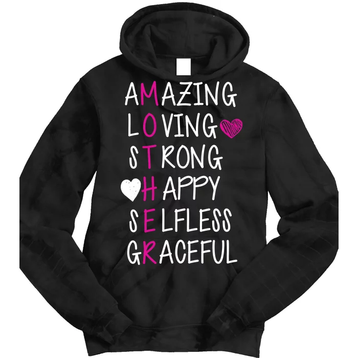 Amazing Loving Strong Happy Mother Tie Dye Hoodie