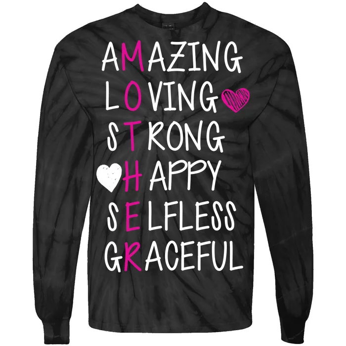 Amazing Loving Strong Happy Mother Tie-Dye Long Sleeve Shirt