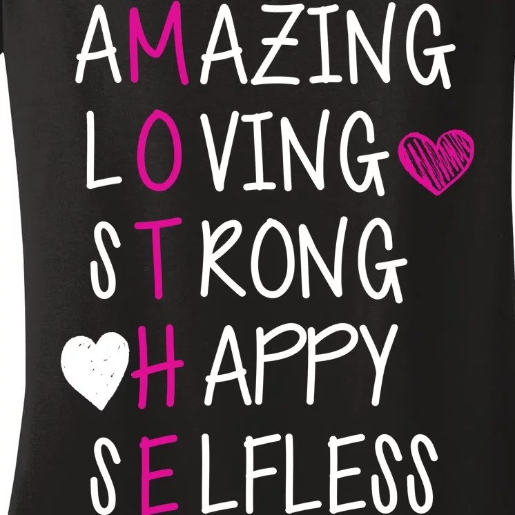 Amazing Loving Strong Happy Mother Women's V-Neck T-Shirt