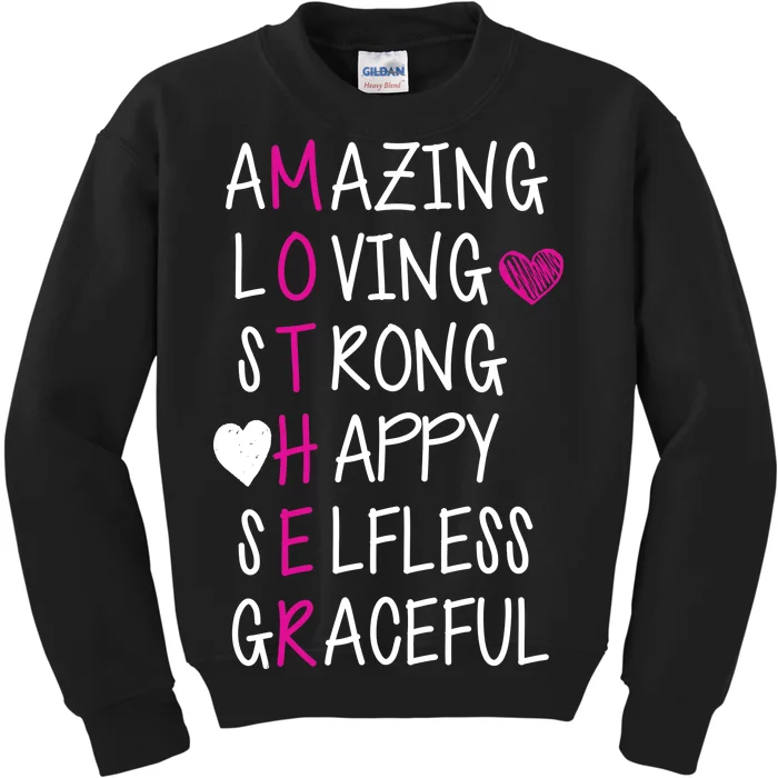 Amazing Loving Strong Happy Mother Kids Sweatshirt