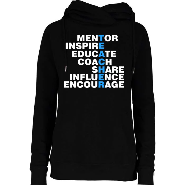 Amazing Teacher Mentor Womens Funnel Neck Pullover Hood