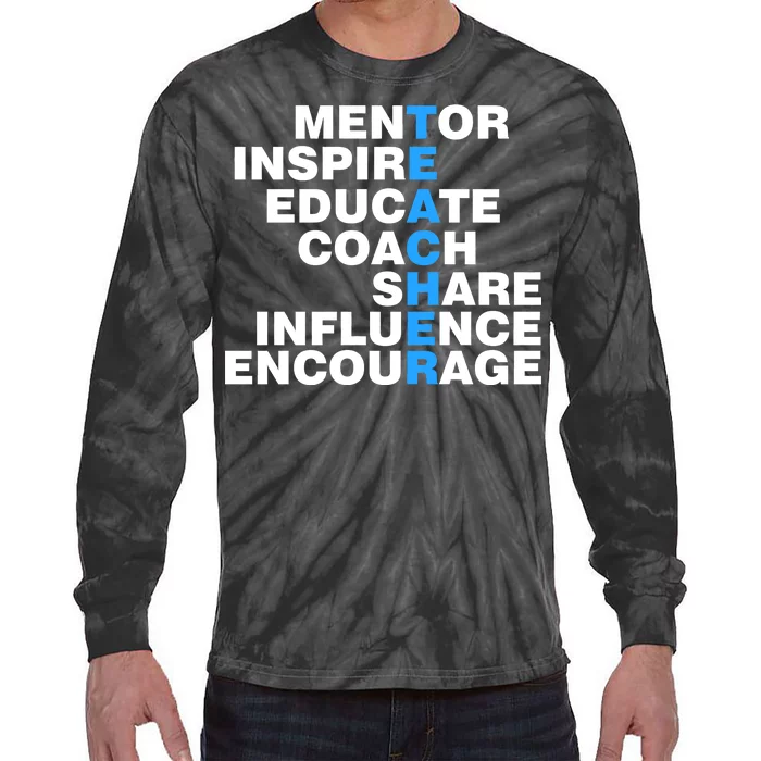 Amazing Teacher Mentor Tie-Dye Long Sleeve Shirt