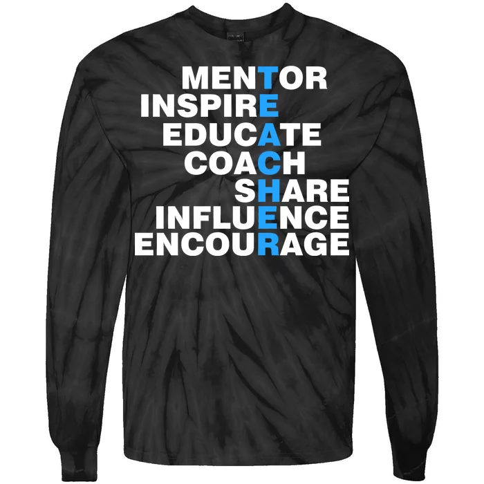 Amazing Teacher Mentor Tie-Dye Long Sleeve Shirt