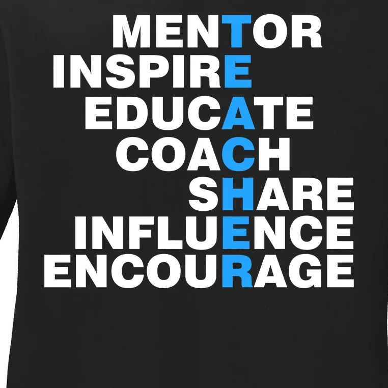 Amazing Teacher Mentor Ladies Long Sleeve Shirt