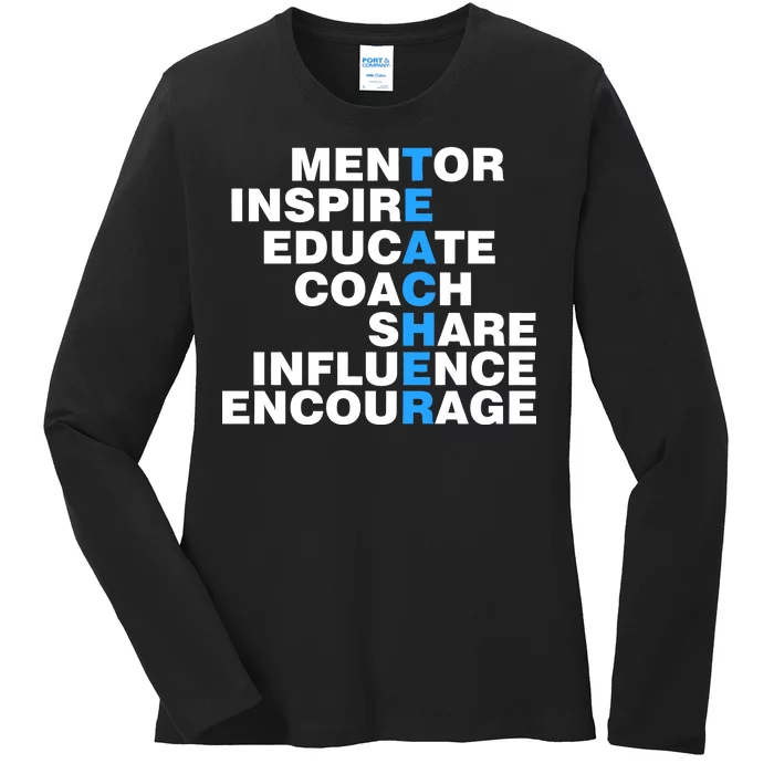 Amazing Teacher Mentor Ladies Long Sleeve Shirt