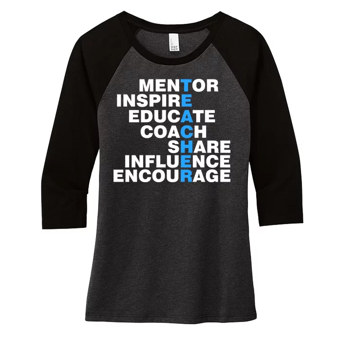 Amazing Teacher Mentor Women's Tri-Blend 3/4-Sleeve Raglan Shirt