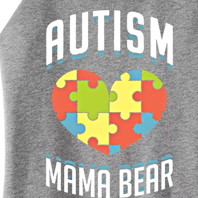 Autism Mama Bear Heart Puzzle Autism Awareness Day Gift Love Gift Women’s Perfect Tri Rocker Tank