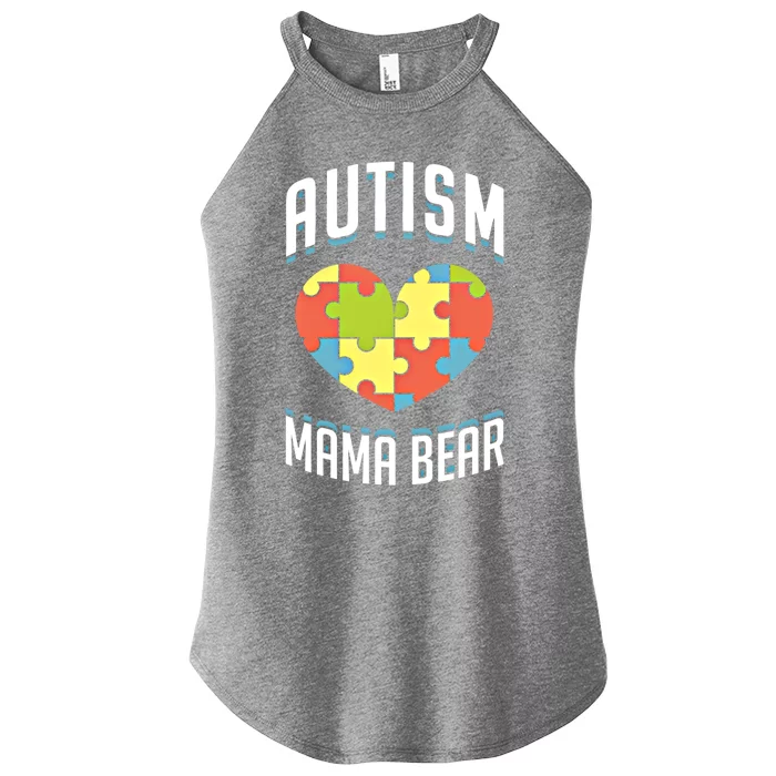 Autism Mama Bear Heart Puzzle Autism Awareness Day Gift Love Gift Women’s Perfect Tri Rocker Tank