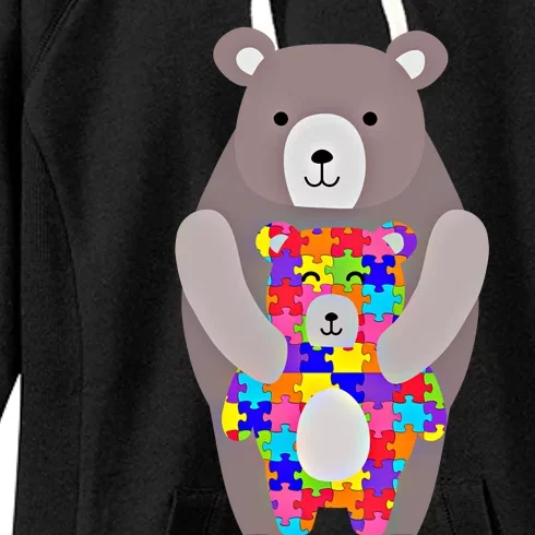 Autism Mama Bear Gift Cute Autistic Hoody Gift Women's Fleece Hoodie