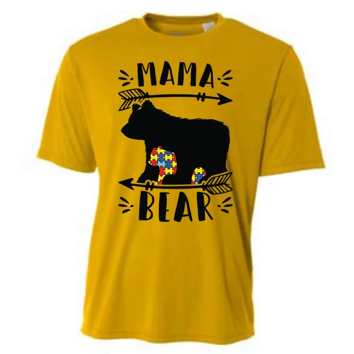 Autism Mama Bear Meaningful Gift Autism Mom Cool Gift Cooling Performance Crew T-Shirt