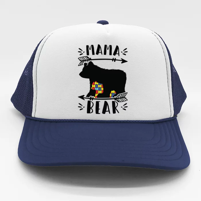 Autism Mama Bear Meaningful Gift Autism Mom Cool Gift Trucker Hat