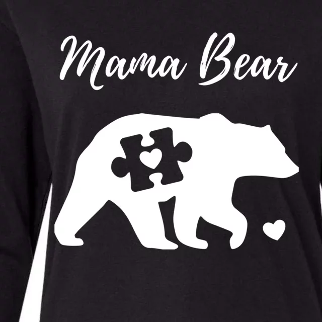 Autism Mama Bear Autism Awareness Day Acceptance Tee Asd Great Gift Womens Cotton Relaxed Long Sleeve T-Shirt