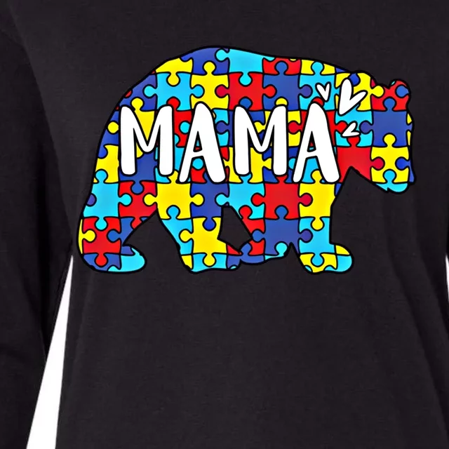 Autism Mama Bear Autism For Mom Mama Bear Puzzle Gift Womens Cotton Relaxed Long Sleeve T-Shirt