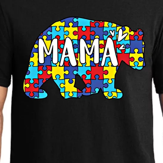 Autism Mama Bear Autism For Mom Mama Bear Puzzle Gift Pajama Set