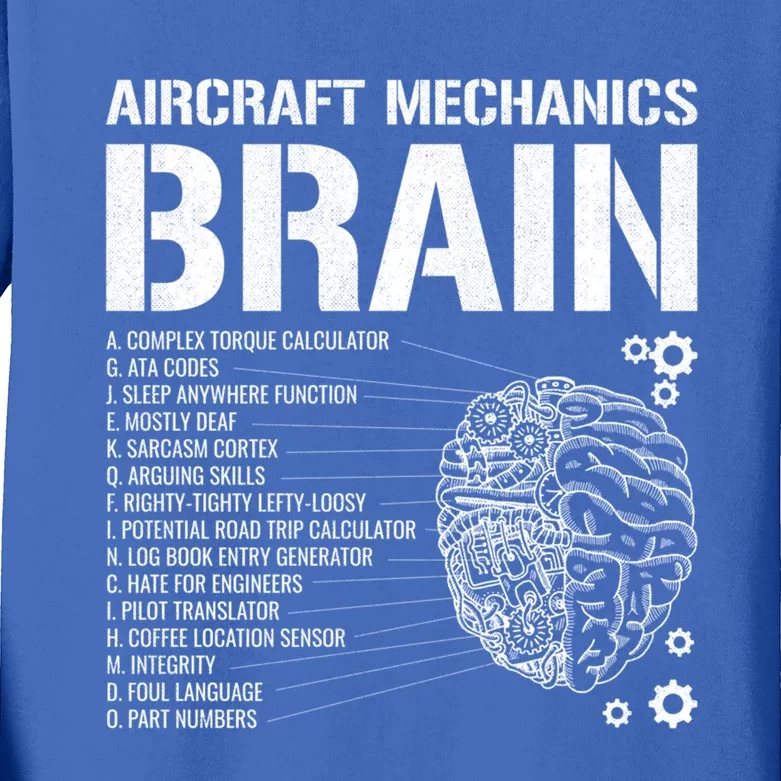 Aircraft Mechanic Brain Aircraft Mechanic Gift Kids Long Sleeve Shirt