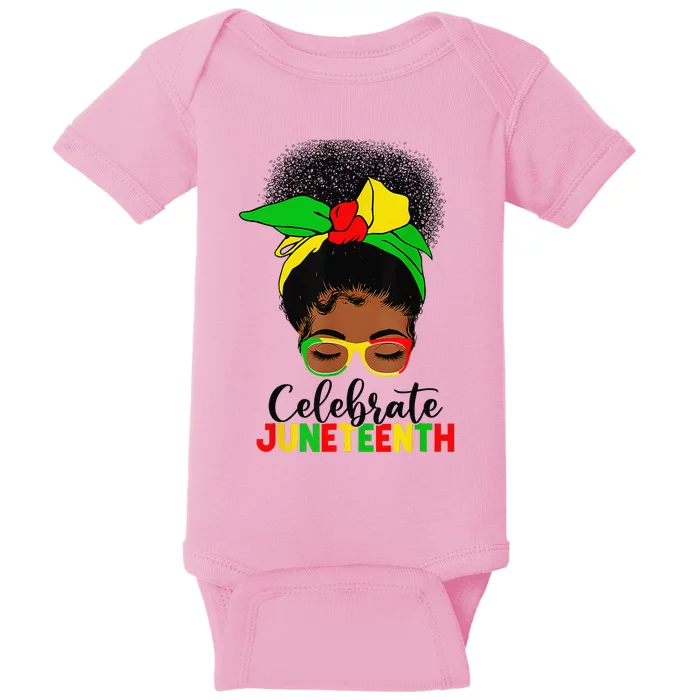 Awesome Messy Bun Celebrate Juneteenth Black History Women Baby Bodysuit