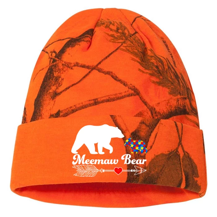 Autism Meemaw Bear Puzzle Autism Awareness Autistic Support Gift Kati - 12in Camo Beanie