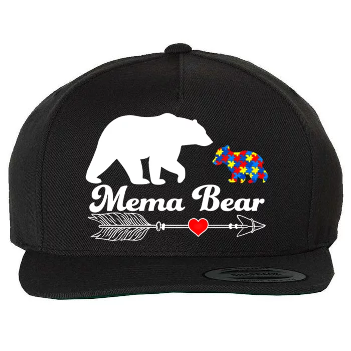 Autism Mema Bear Puzzle Autism Awareness Autistic Support Gift Wool Snapback Cap