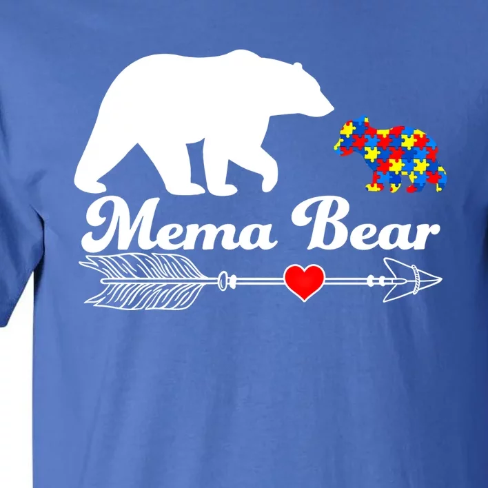 Autism Mema Bear Puzzle Autism Awareness Autistic Support Gift Tall T-Shirt